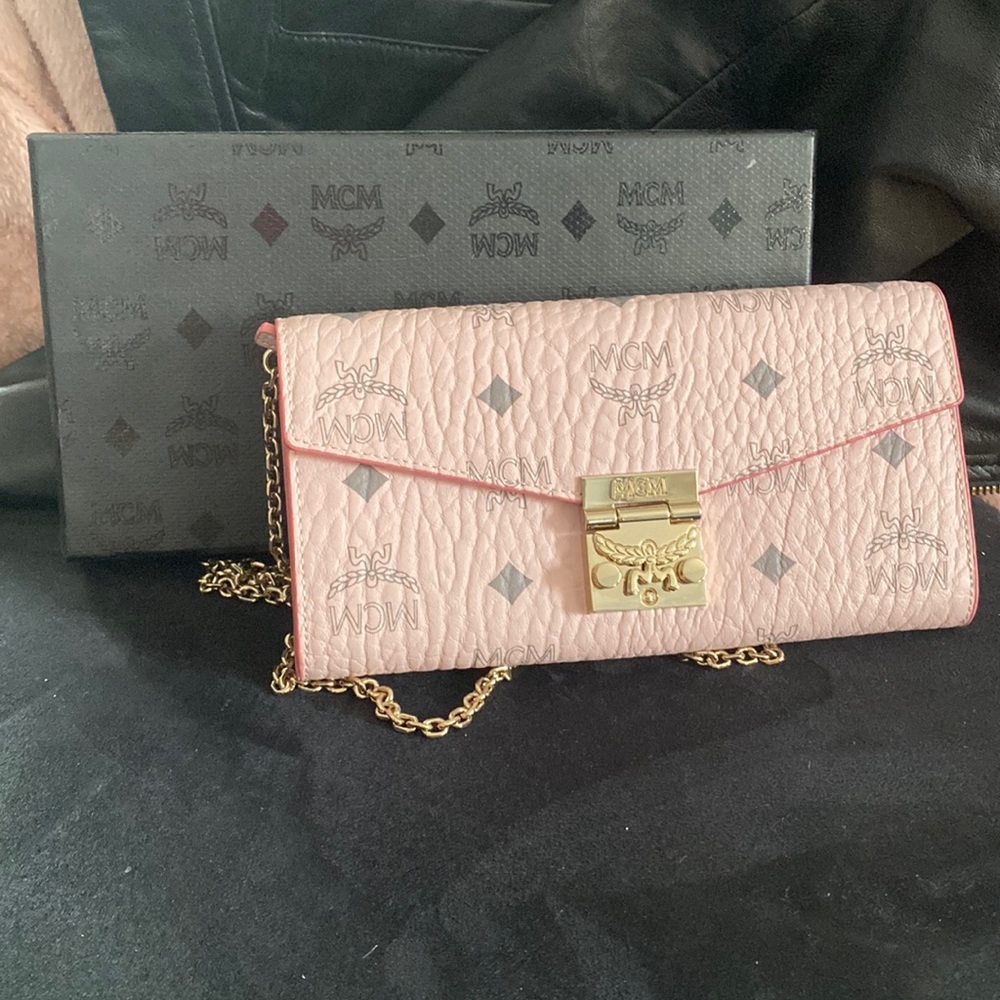 MCM pink wallet bag